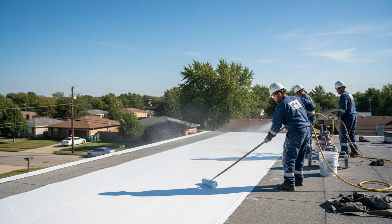 Commercial roof coating in Malta, IL near me
